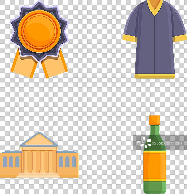 毕业图标集卡通属性图片素材