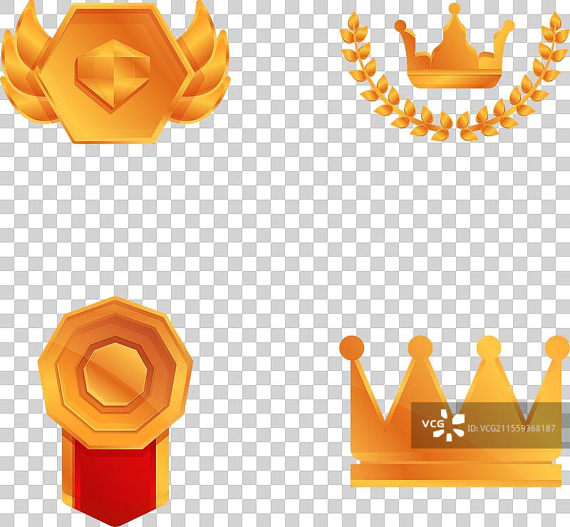 卡通风格的各种徽章图标集图片素材