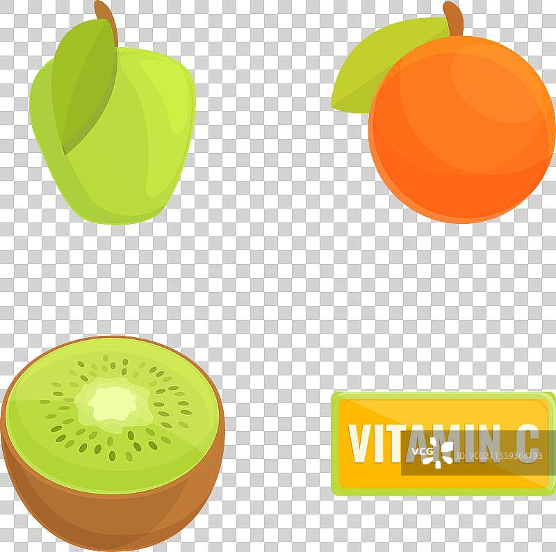 维生素产品图标集卡通水果图片素材
