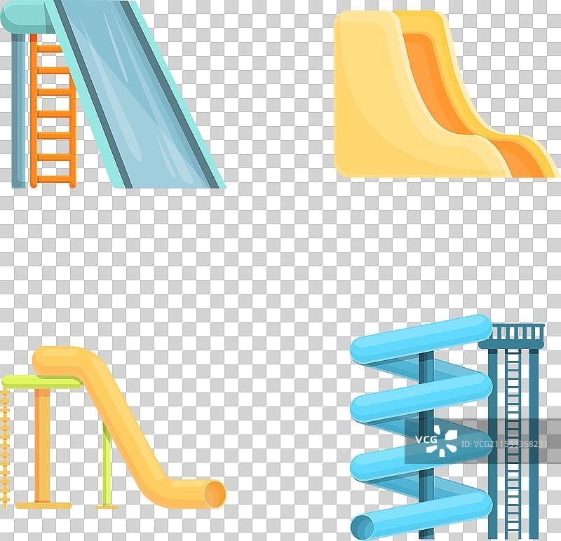 水上乐园滑梯图标卡通夏季系列图片素材