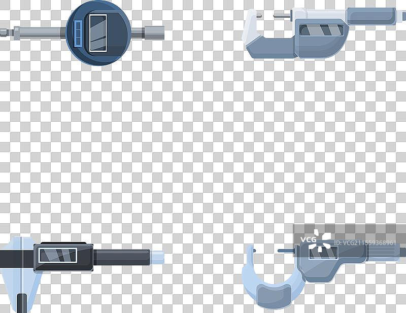经典卡通千分尺图标集图片素材