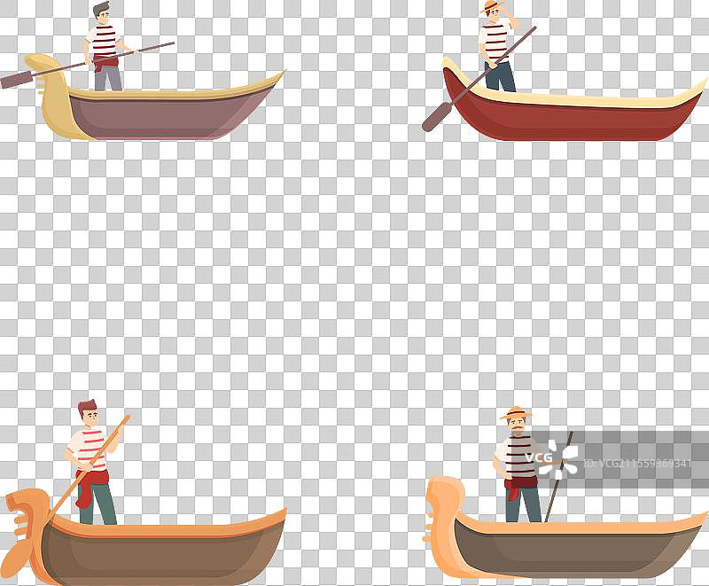 意大利贡多拉图标卡通系列图片素材