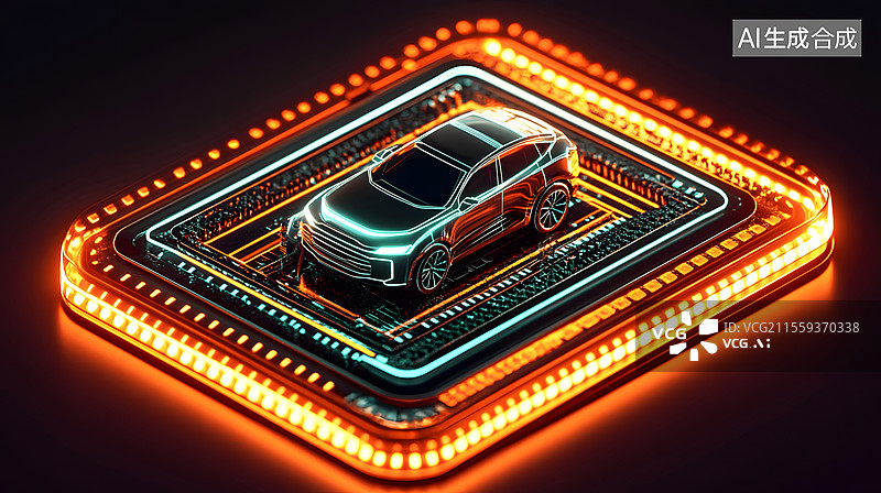 【AI数字艺术】新能源汽车自动充能系统图片素材