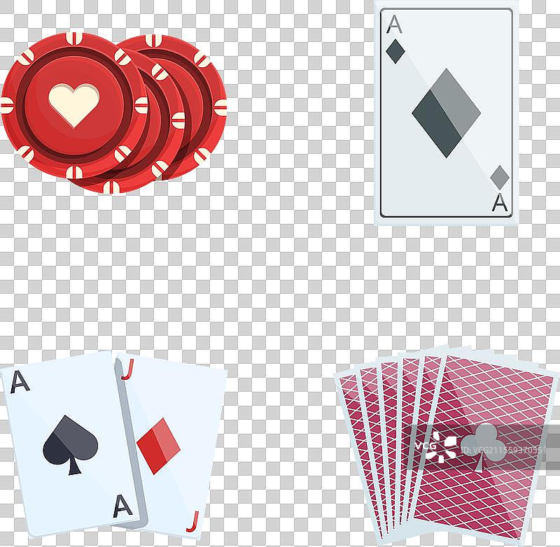 卡通赌场扑克图标集图片素材