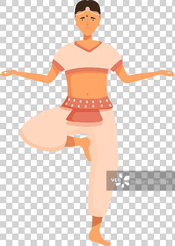 印度姿势女孩舞者图标卡通图片素材