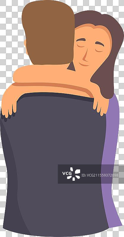 强壮的情侣拥抱图标卡通可爱图片素材