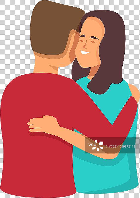 母亲拥抱她的儿子卡通家庭图标图片素材