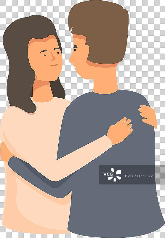 情侣吸引拥抱图标卡通图片素材