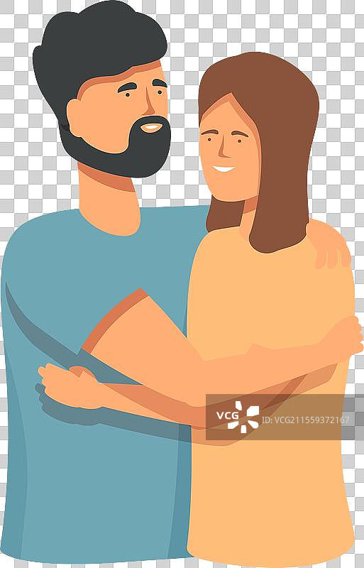 家庭情侣拥抱图标卡通爱情图片素材