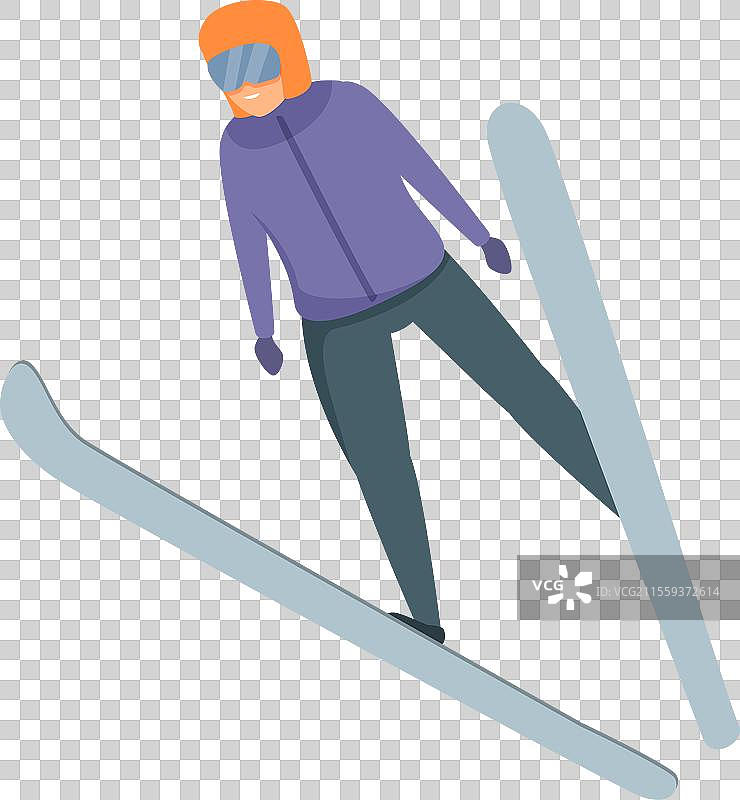 滑雪跳跃者训练图标卡通户外图片素材