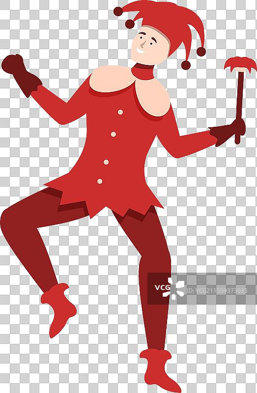 男性跳舞的小丑图标卡通成功图片素材