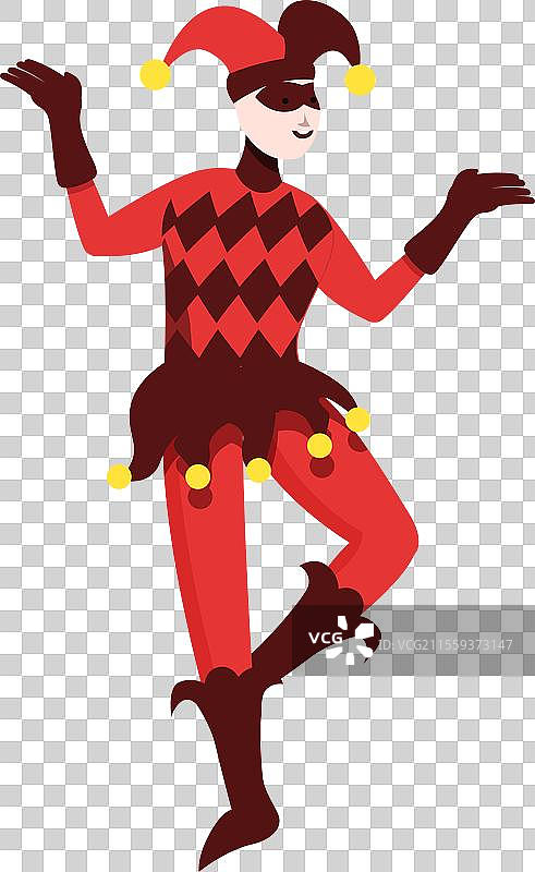 可爱的小丑舞蹈图标卡通表演图片素材