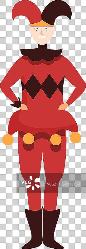 小丑图标卡通男士的灿烂微笑图片素材