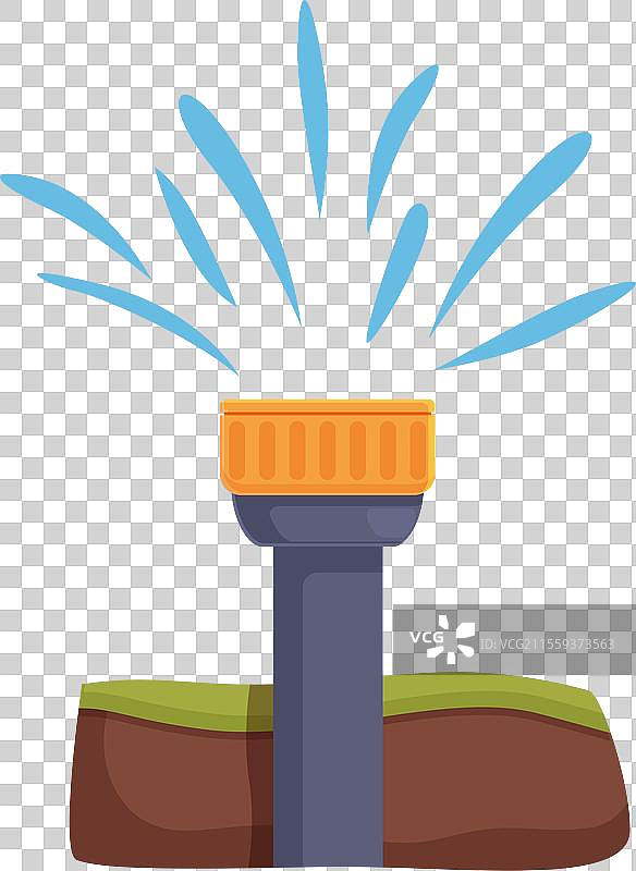 土壤庭院灌溉图标卡通风格图片素材