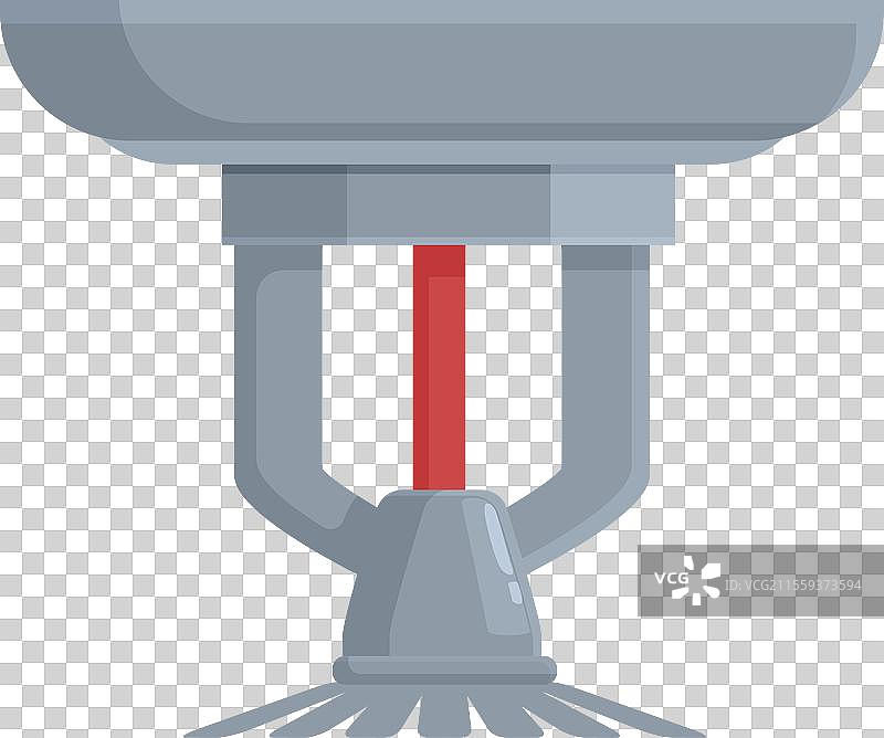 卡通智能水喷头警报图标图片素材