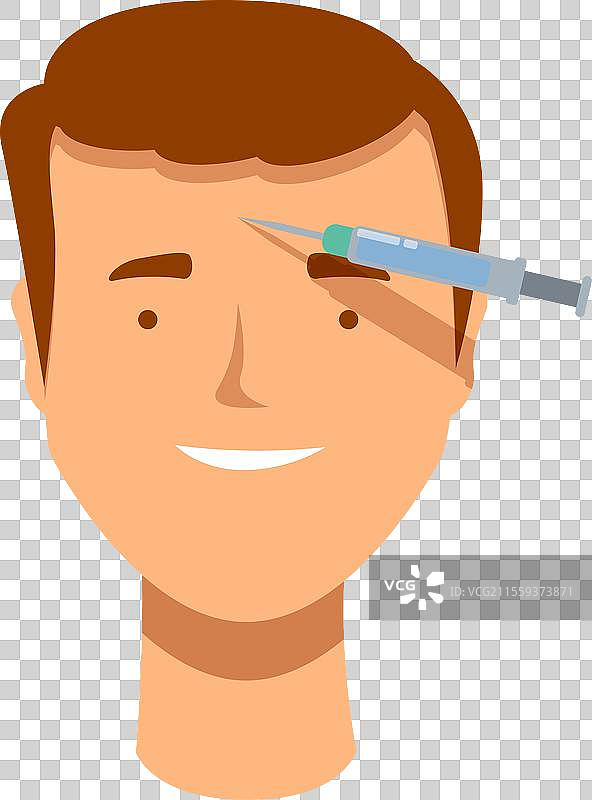 男性面部注射图标卡通肉毒杆菌图片素材