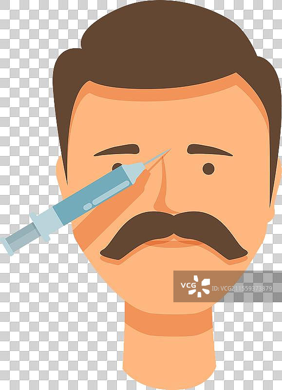 父亲面部注射图标卡通肉毒杆菌图片素材