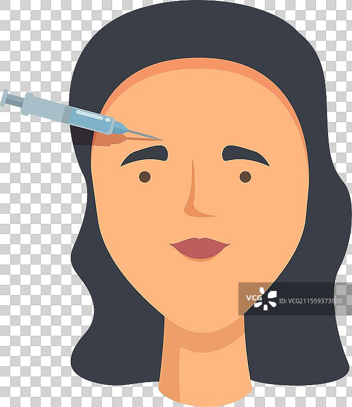 卡通面部肉毒杆菌注射小瓶图标图片素材