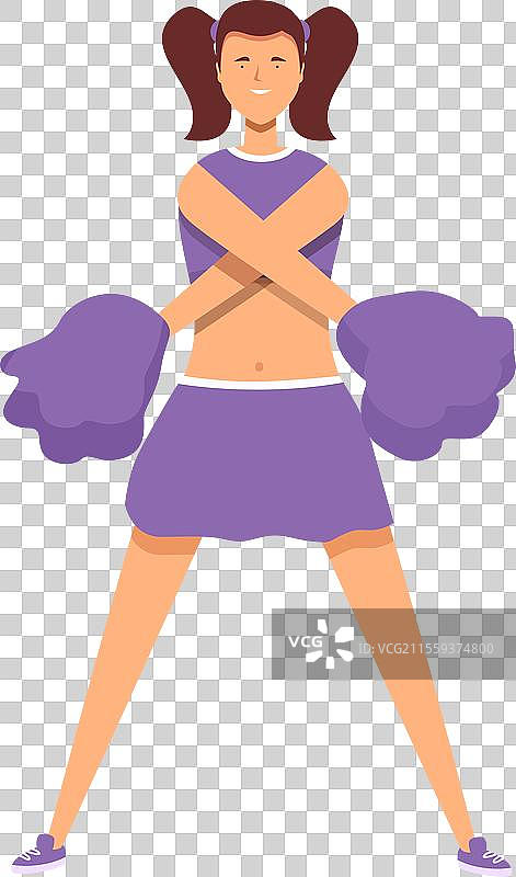 交叉双臂的拉拉队员卡通图标图片素材