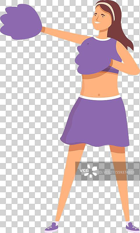 卡通啦啦队员表演图标与泡泡球图片素材