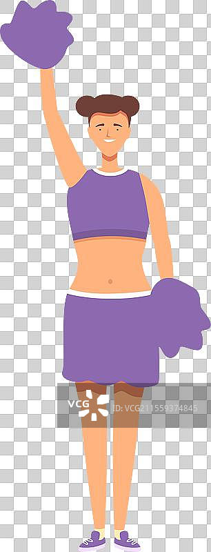 活跃的大学啦啦队员卡通图标图片素材