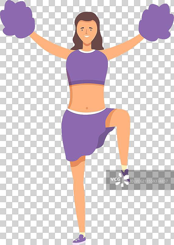 快乐微笑的拉拉队员卡通图标图片素材