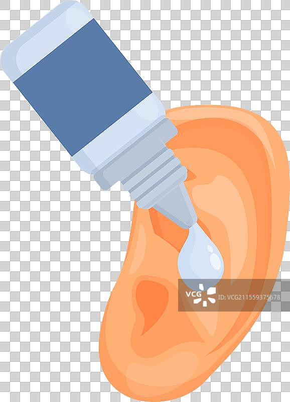 耳滴药水的卡通临床图标图片素材