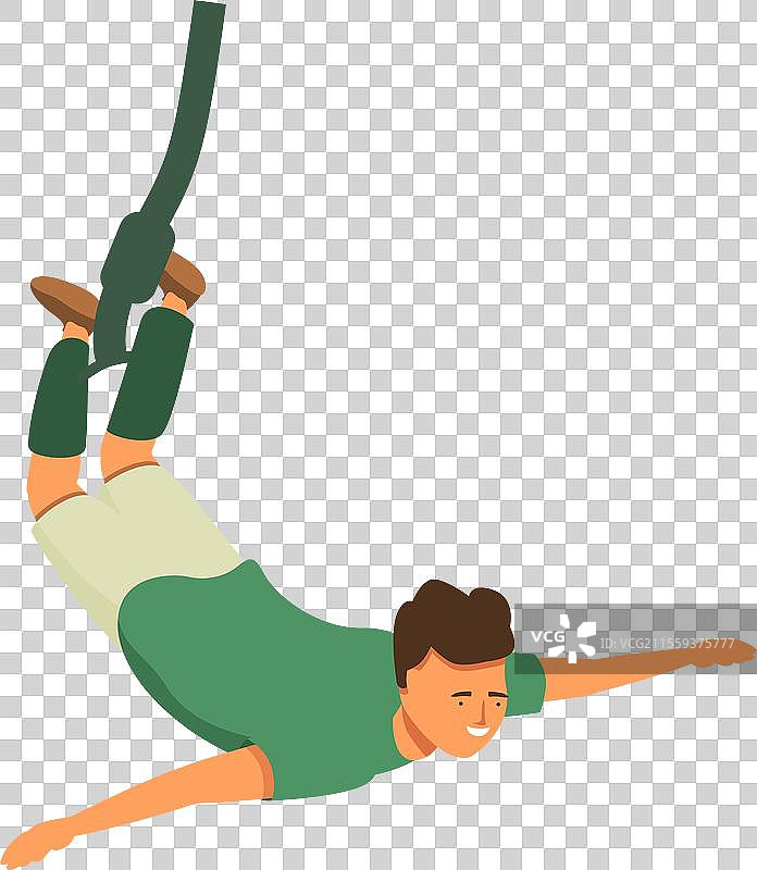 极限运动男性卡通跳跃动作图标图片素材