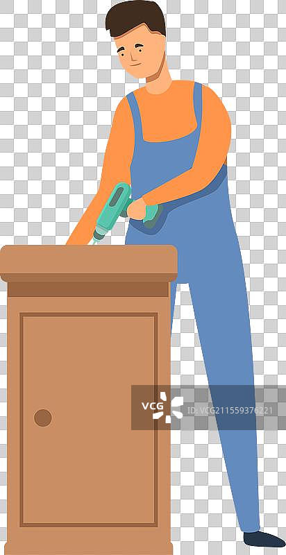 修理家具的木匠卡通图标图片素材