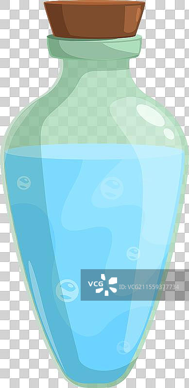 蓝色药水图标卡通游戏瓶图片素材