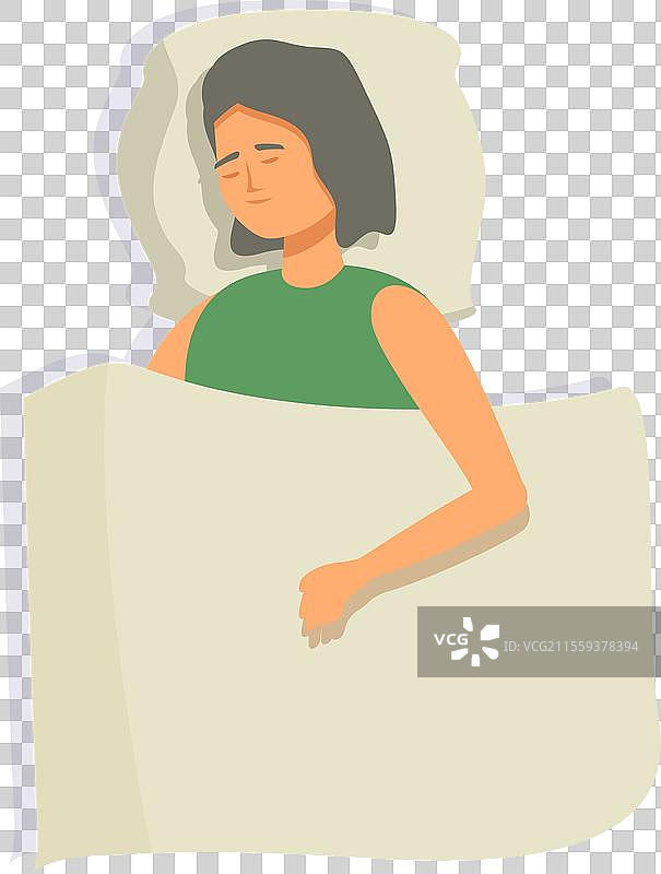 女性睡觉放松图标卡通枕头图片素材
