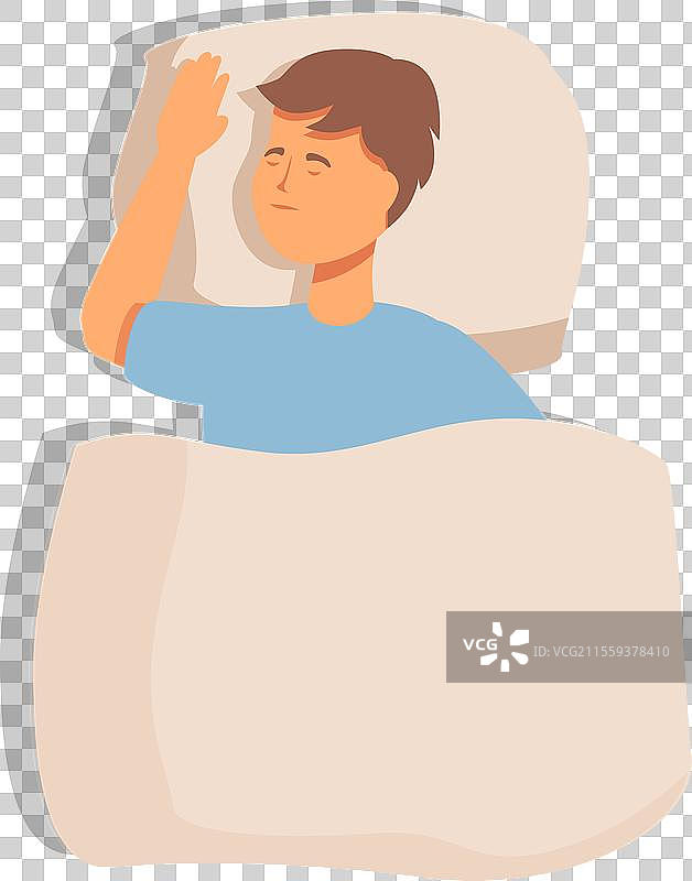 卡通图标：男孩睡觉，休息中图片素材