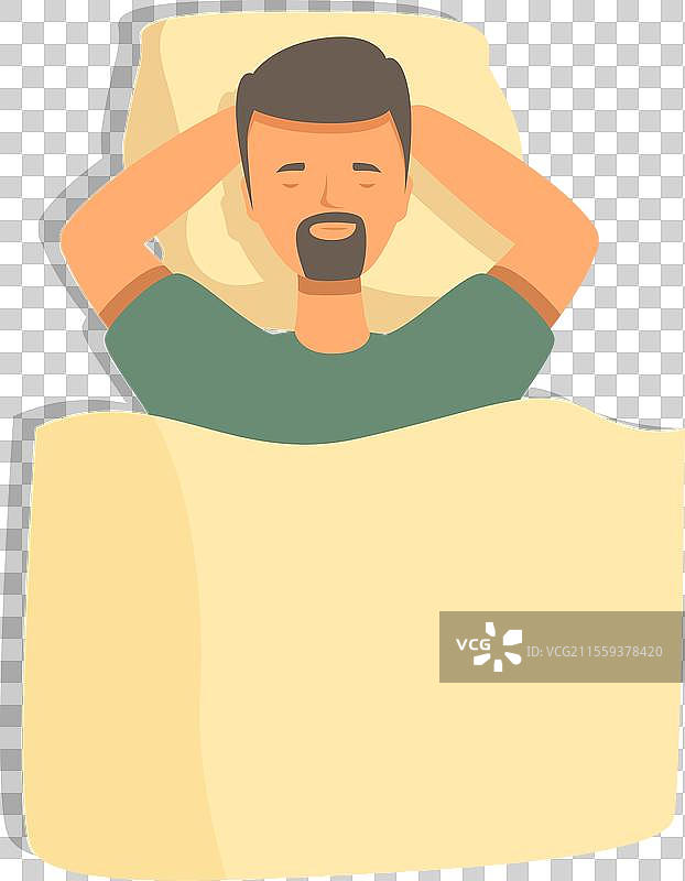 父亲在房间里休息的睡眠图标卡通风格图片素材