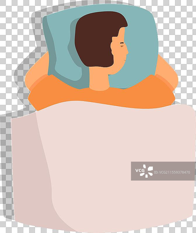 拥抱枕头的睡眠人物卡通图标图片素材