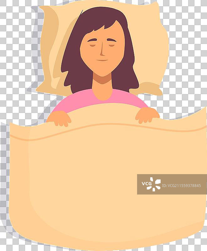 放松的女性与毯子图标卡通健康图片素材