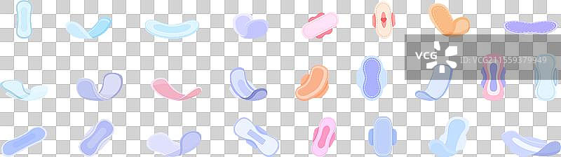 卫生巾图标集卡通包装图片素材