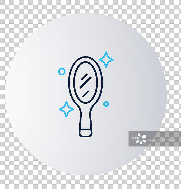 线条魔法手镜图标，孤立在白色背景上图片素材