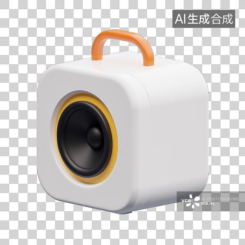 【AI数字艺术】迷你音响的潮流节奏，3D音乐律动音响设备图片素材
