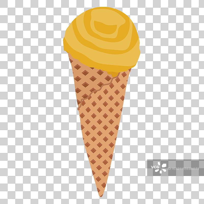 华夫饼筒里的冰淇淋图片素材