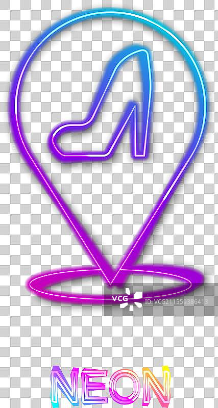 发光的霓虹线条高跟鞋图标图片素材