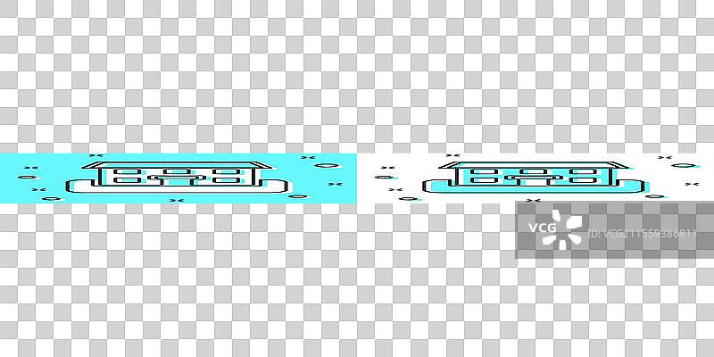 黑色线条学校建筑图标，背景为绿色图片素材