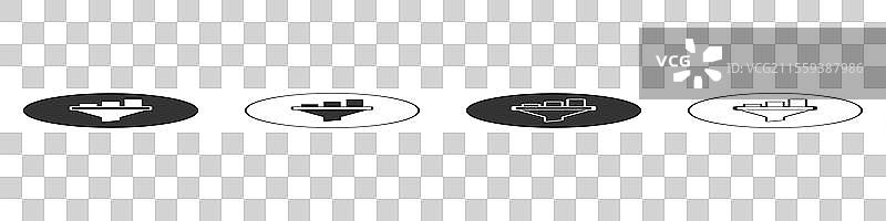 黑色销售漏斗与市场营销图表图片素材
