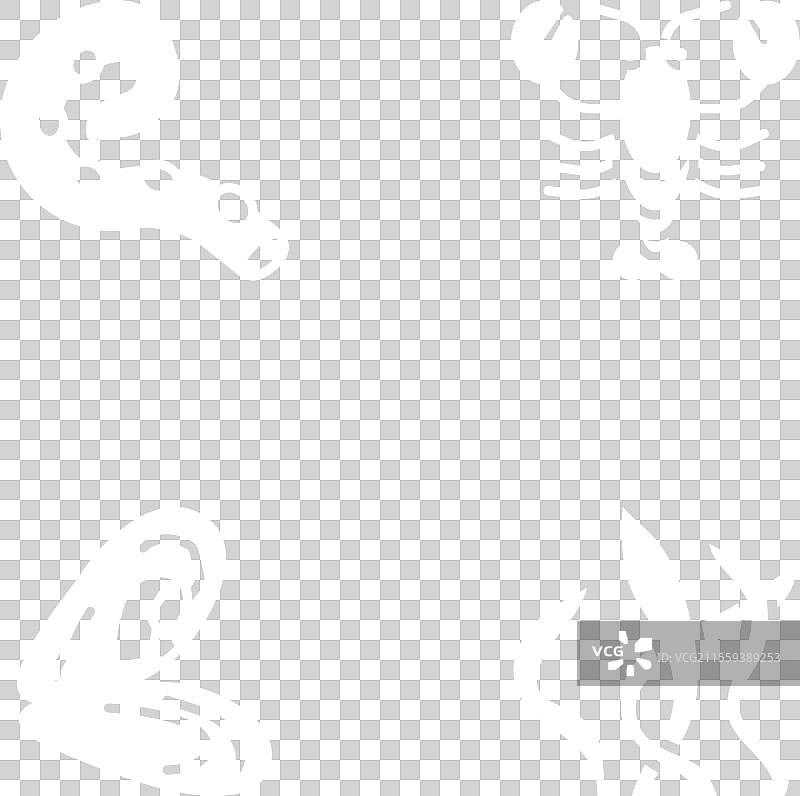 波普艺术风格的海藻、贻贝、龙虾和章鱼组合图片素材