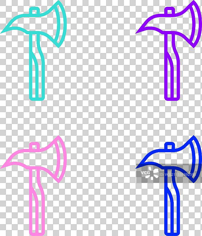 波普艺术风格的消防员斧头图标，孤立在背景上图片素材