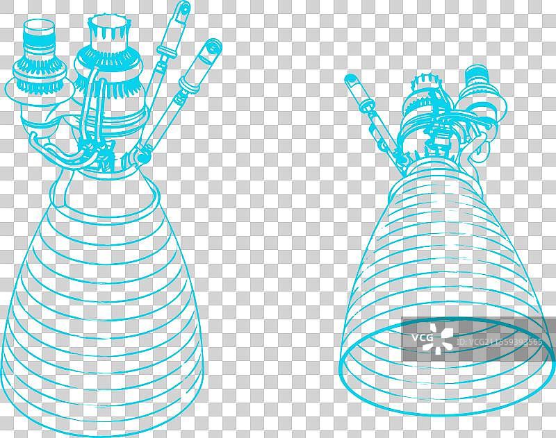 火箭发动机图纸图片素材