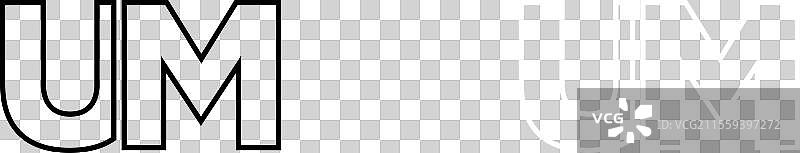 字母u和m的极简logo设计模板图片素材