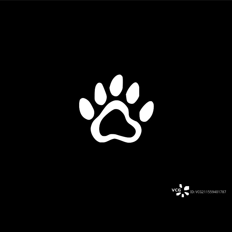 黑白色的狗爪子图片素材