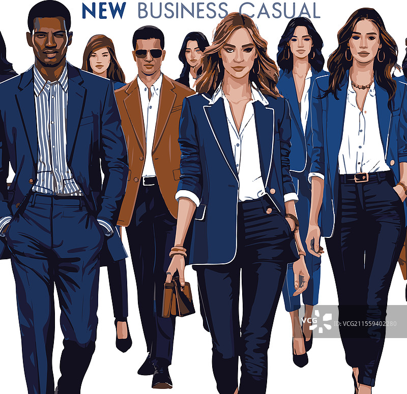 穿着商务休闲服装的模特图片素材