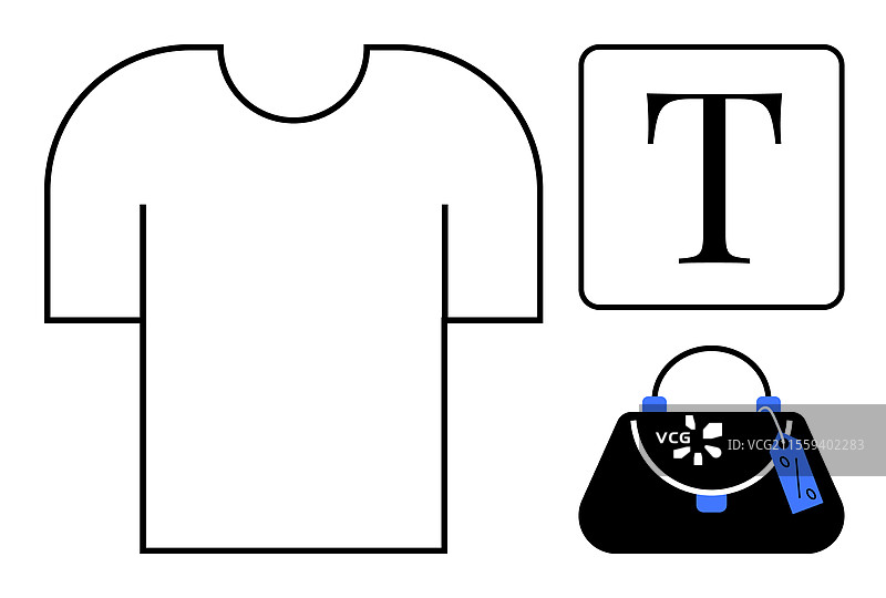 风格化的服装和配饰元素图片素材