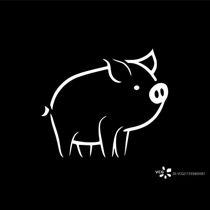 猪 - 高质量标志 - 适合T恤设计图片素材